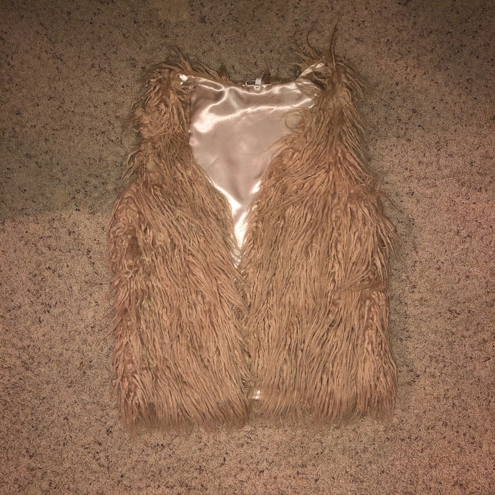 Tan fur vest